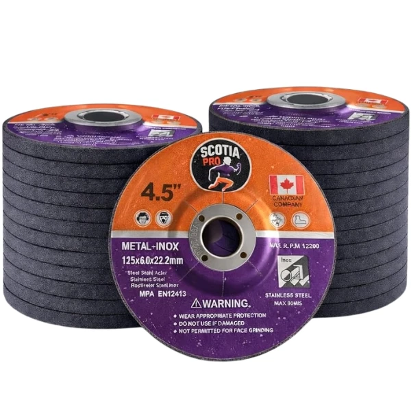 25 Pack 4.5" x 1/4" Grinding Wheels for Metal, Angle Grinder Discs