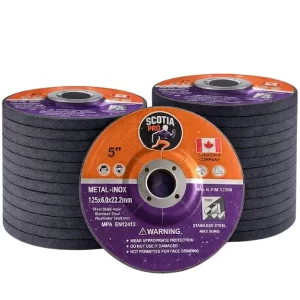 25 Pack 5" x 1/4" Grinding Wheels for Metal, Angle Grinder Discs
