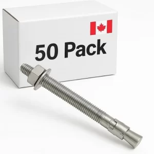 3/8" x 4" Stainless Steel Wedge Anchors, 50 Pack 304 Wedge Anchors
