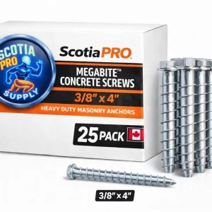 3/8x4 MegaBite Concrete Screws - Heavy Duty Masonry Anchors
