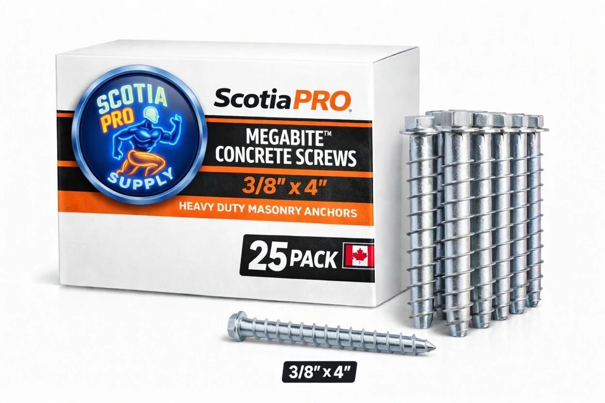 3/8x4 MegaBite Concrete Screws - Heavy Duty Masonry Anchors