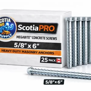 5/8x6 MegaBite Concrete Screws - Heavy Duty Masonry Anchors
