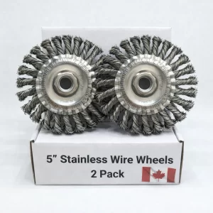 5" inch x 7/8" inch Stainless Steel Wire Wheel (2 Pack) – Angle Grinder Wire Brush