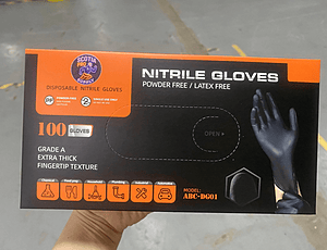 Laytex free Black L gloves 100pack (50Pairs)